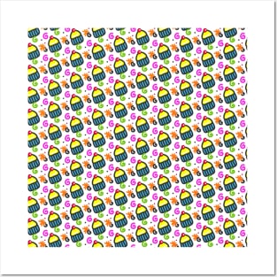 Cupcake Pattern Posters and Art